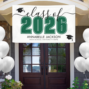 Green Graduation Party Banner