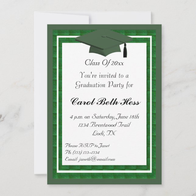 Green Graduation Party Invitation (Front)