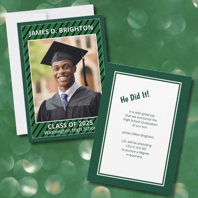 Green Graduation Photo Announcement (Creator Uploaded)