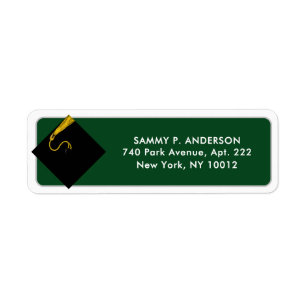 Green Graduation Return Address Labels