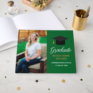 Green Graduation Senior Photo Autograph 2025 Guest Book