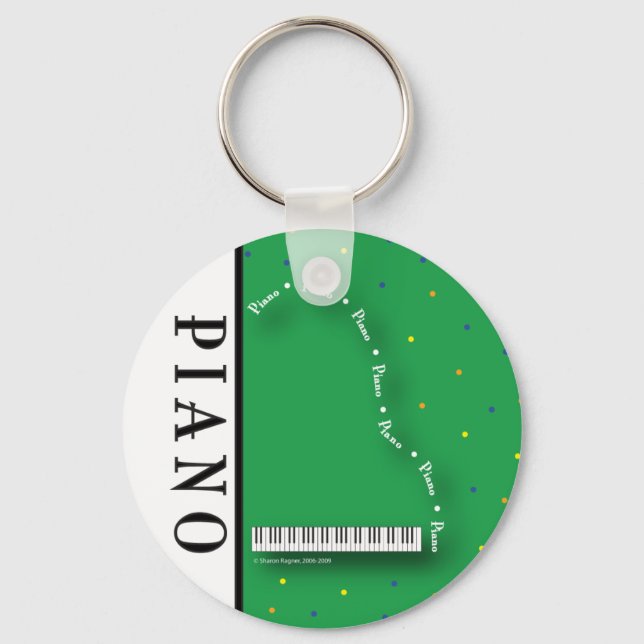 Green Grand Piano Keychain (Front)