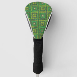 Green Granny Square Pattern Golf Head Cover