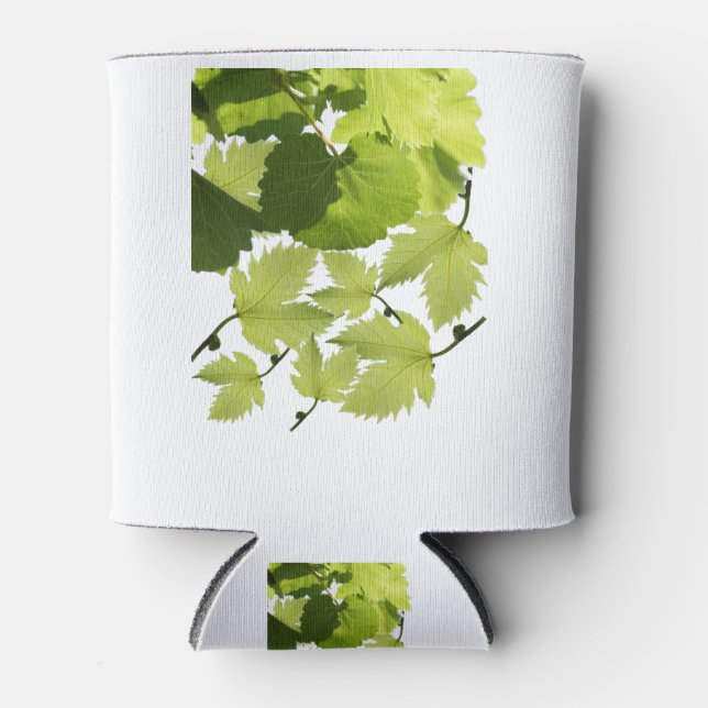 Green Grape Vine Leaves Can Cooler (Front)