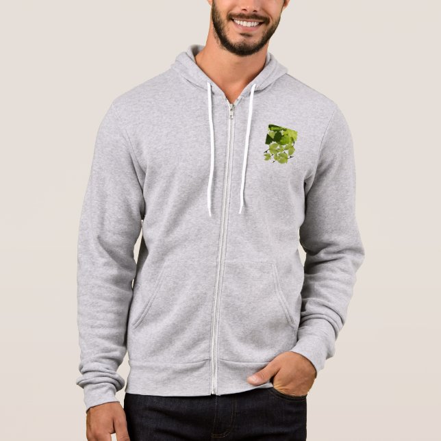 Green Grape Vine Leaves Hoodie (Front)