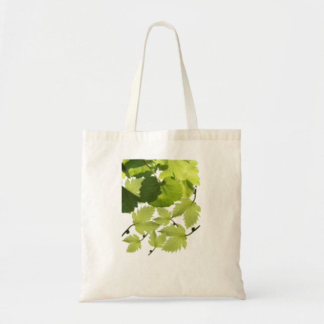 Green Grape Vine Leaves Tote Bag (Front)