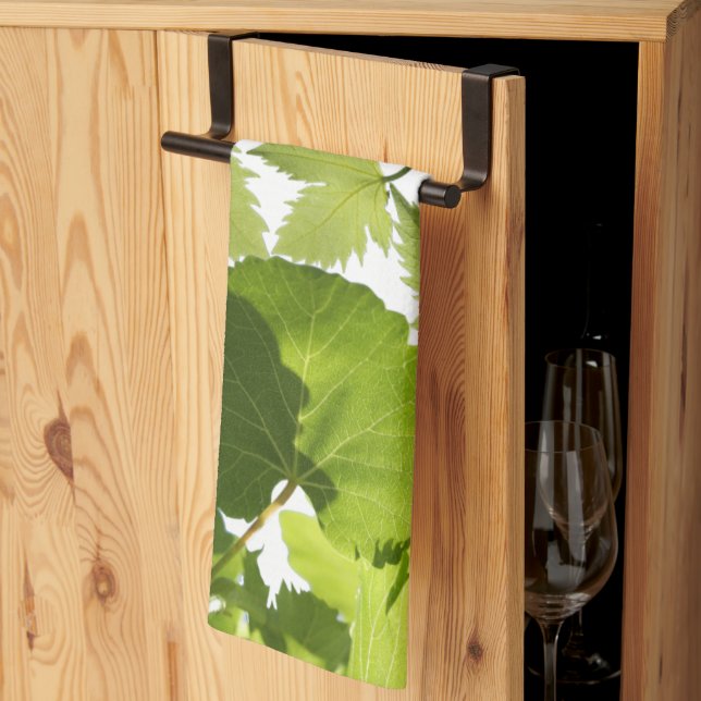 Green Grape Vine Leaves Vineyard Wine Tea Towel (Thirds Fold)