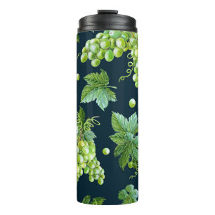 Green Grape: Watercolor Dark Pattern Thermal Tumbler