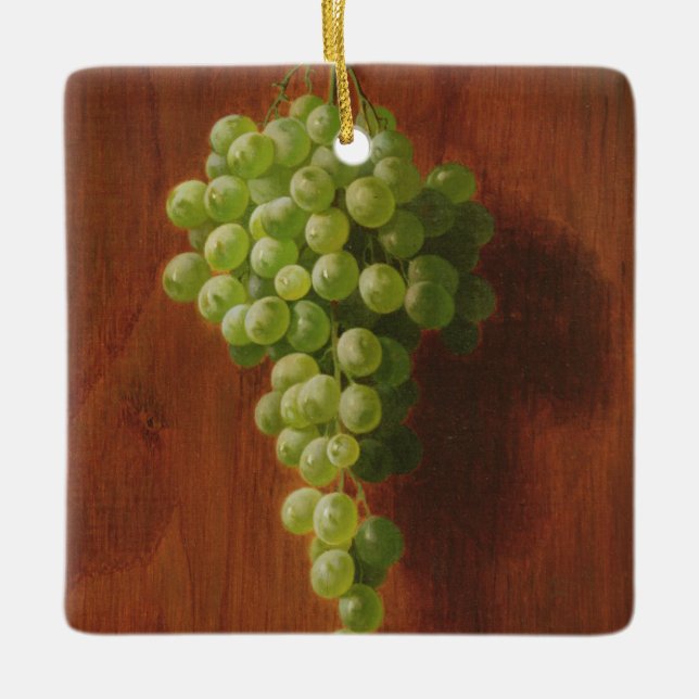 Green Grapes Ceramic Tree Decoration (Front)