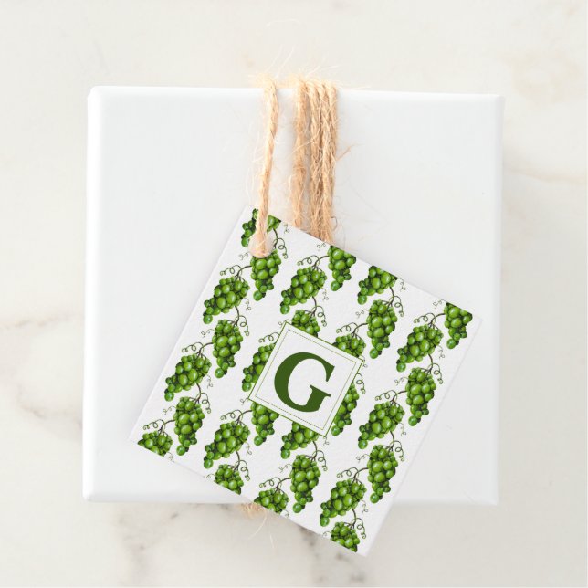 Green Grapes Gift Favour Tags (In Situ)
