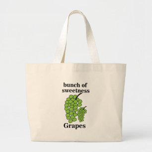 Green Grapes Large Tote Bag