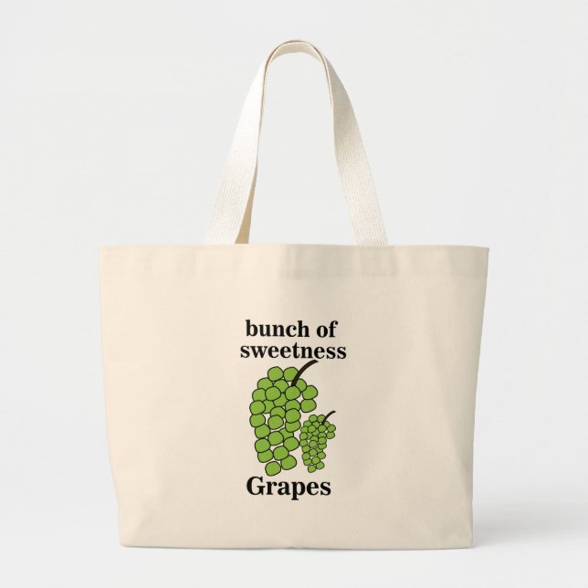 Green Grapes  Large Tote Bag (Front)
