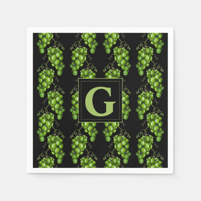 Green Grapes Paper Napkin (Front)
