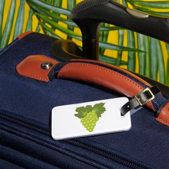 Green Grapes Vine Leaves Fresh Fruit Luggage Tag (Creator Uploaded)
