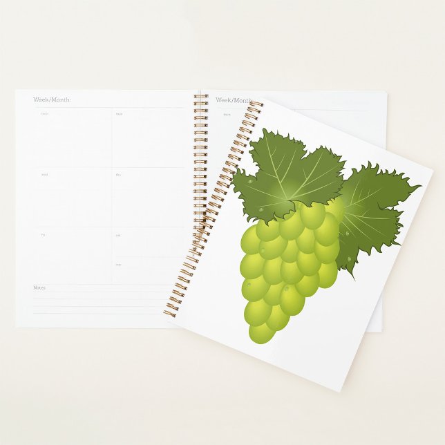 Green Grapes Vine Leaves Fresh Fruit Planner (Creator Uploaded)