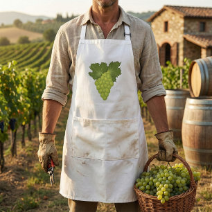 Green Grapes Vine Leaves Fresh Fruit Standard Apron