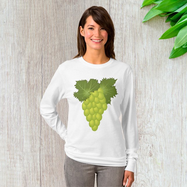 Green Grapes Vine Leaves Fresh Fruit T-Shirt (Creator Uploaded)