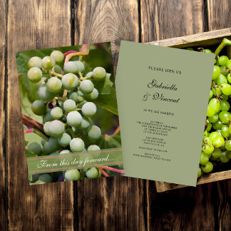 Green Grapes Vineyard Winery Wedding Invitation