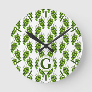 Green Grapes Wall Clock