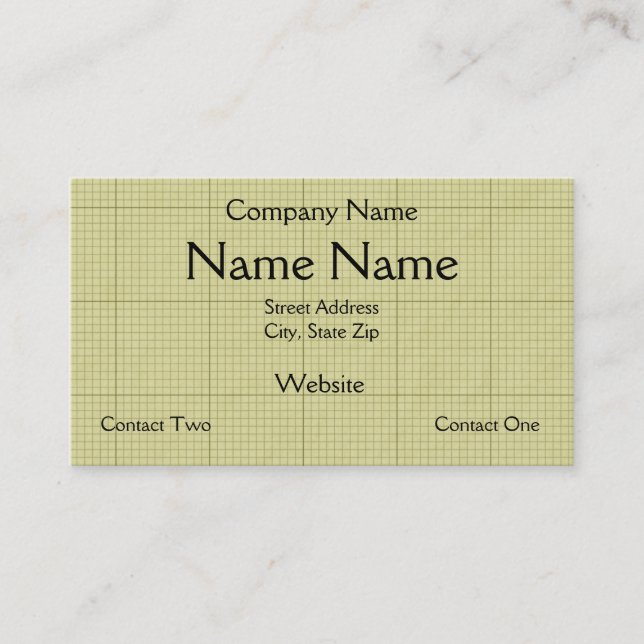 Green Graph Paper Business Card (Front)
