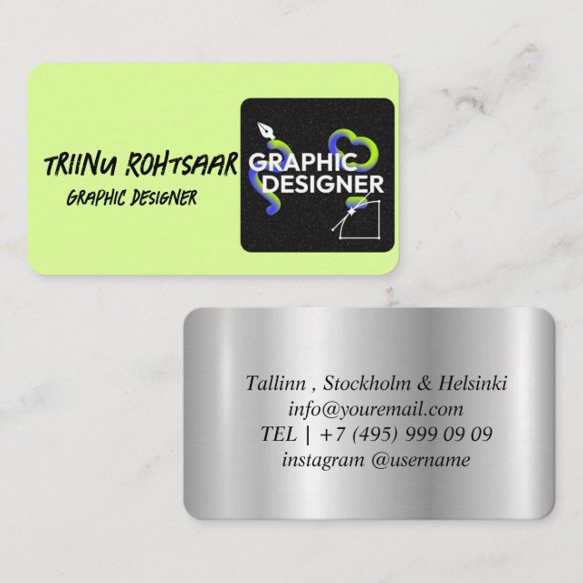 Green Graphic Designer Business Card (Front/Back)