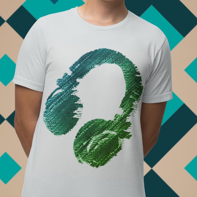 green graphic headphone t-shirt for the dj (Creator Uploaded)