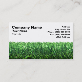 Green Grass Against White Background Business Card