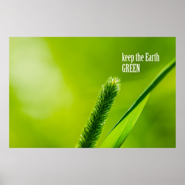 Green Grass And Sun - Keep the Earth green Poster (Front)