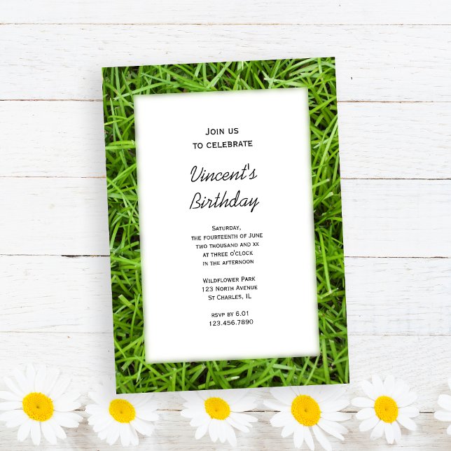Green Grass Backyard Birthday Party Invitation (Creator Uploaded)