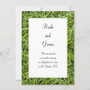 Green Grass Backyard Marriage Announcement