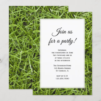 Green Grass Backyard Party Invitation