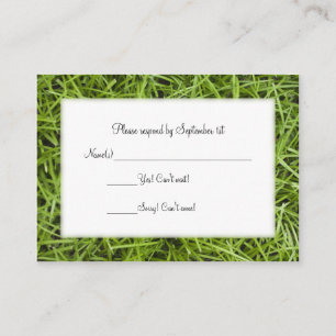 Green Grass Backyard Wedding RSVP Enclosure Card