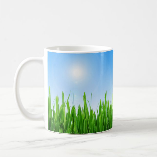 Green Grass Blue Sky Landscape-10826 Coffee Mug (Left)