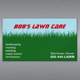 Green Grass Blue Sky Magnetic Business Card