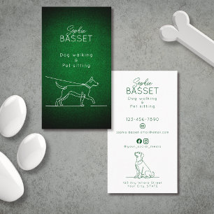 Green Grass Dog Walking, Pet Sitting Minimalist Business Card