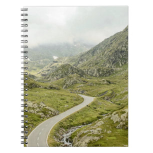 GREEN GRASS FIELD AND MOUNTAIN NOTEBOOK