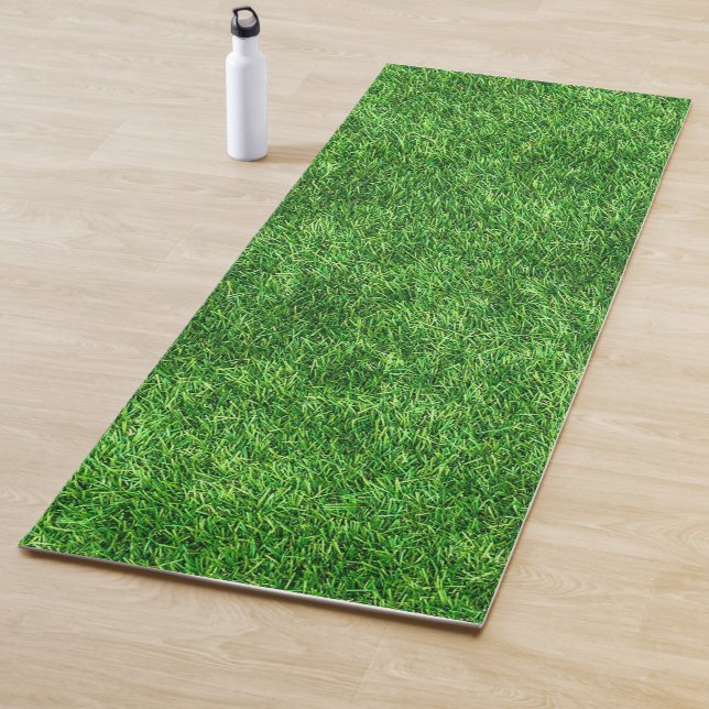 Green Grass Field Fitness Modern Nature Template Yoga Mat (In Situ)