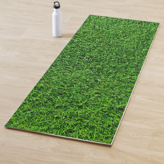 Green Grass Field Trendy Template Nature Fitness Yoga Mat (In Situ)