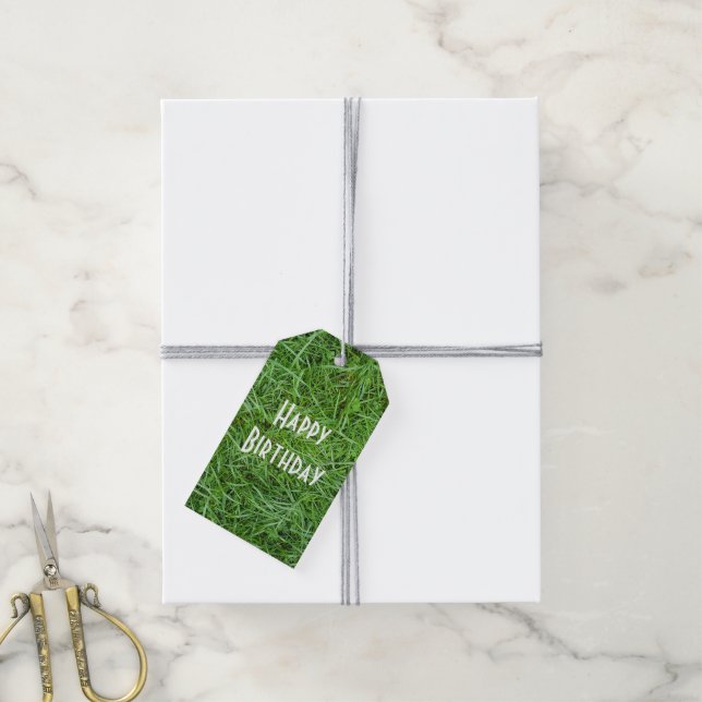 Green Grass Gift Tags (With Twine)