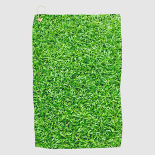 Green grass golf towel