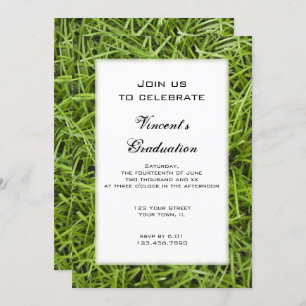 Green Grass Graduation Party Invitation