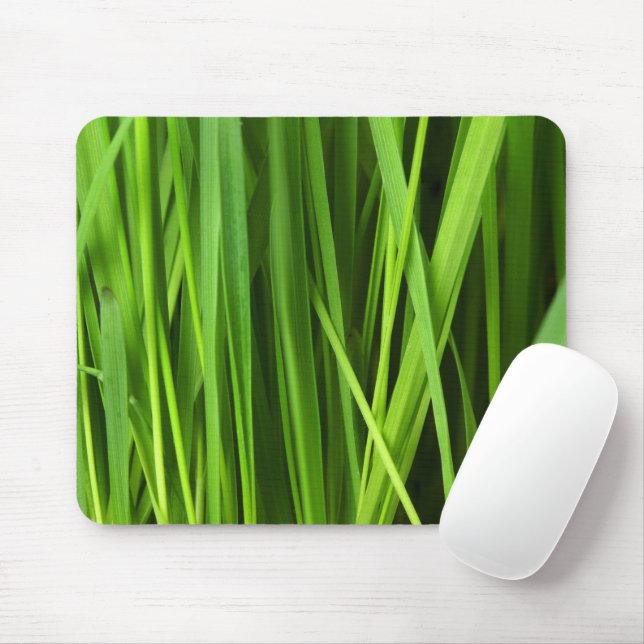 Green Grass, Grass Background, Leaf, Leaves, Plant Mouse Pad (With Mouse)