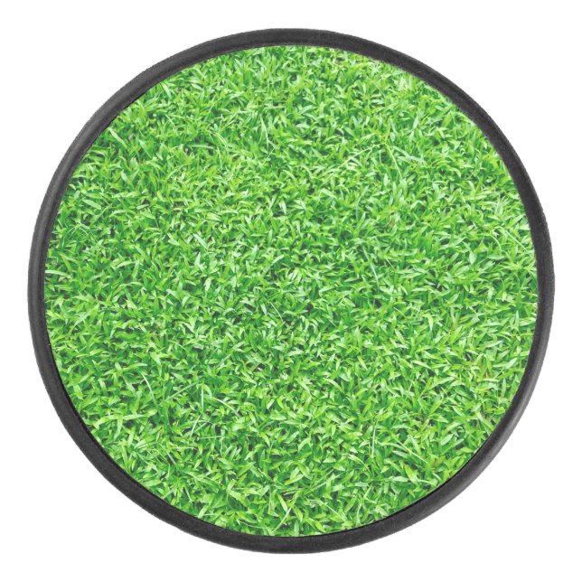 Green grass hockey puck (Front)