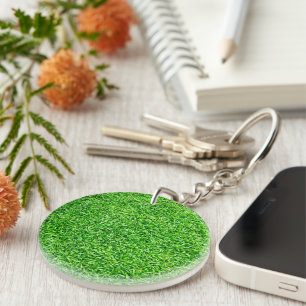 Green grass key ring