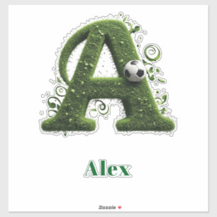 Green Grass Letter A Topiary With Soccer Ball