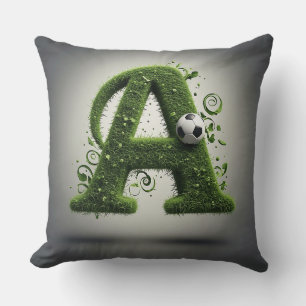 Green Grass Letter A Topiary With Soccer Ball Cushion