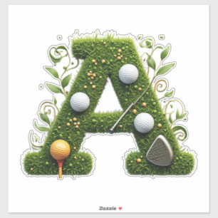 Green Grass Letter A With Golf Clubs: Sport, Natur
