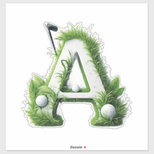 Green Grass Letter A With Golf Clubs: Sport, Natur