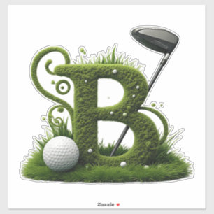 Green Grass Letter B With Golf Clubs: Sport, Natur