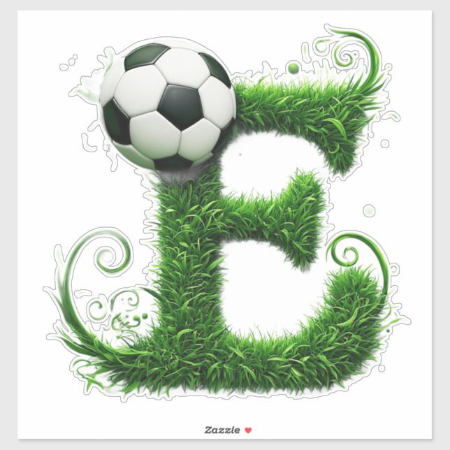 Green Grass Letter E Topiary With Soccer Ball (Sheet)